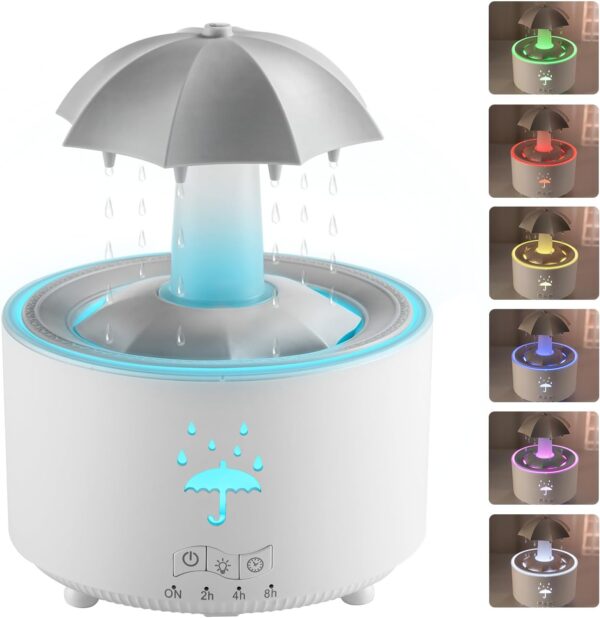 3 in 1 humidifier oil diffuser with 360° rotating raindrop & 7 led mood lights,ultrasonic quiet cool mist humidifier for up to 24 hrs,ideal holiday gifts for home 3 in 1 humidifier oil diffuser with 360° rotating raindrop & 7 led mood lights,ultrasonic quiet cool mist humidifier for up to 24 hrs,ideal holiday gifts for home